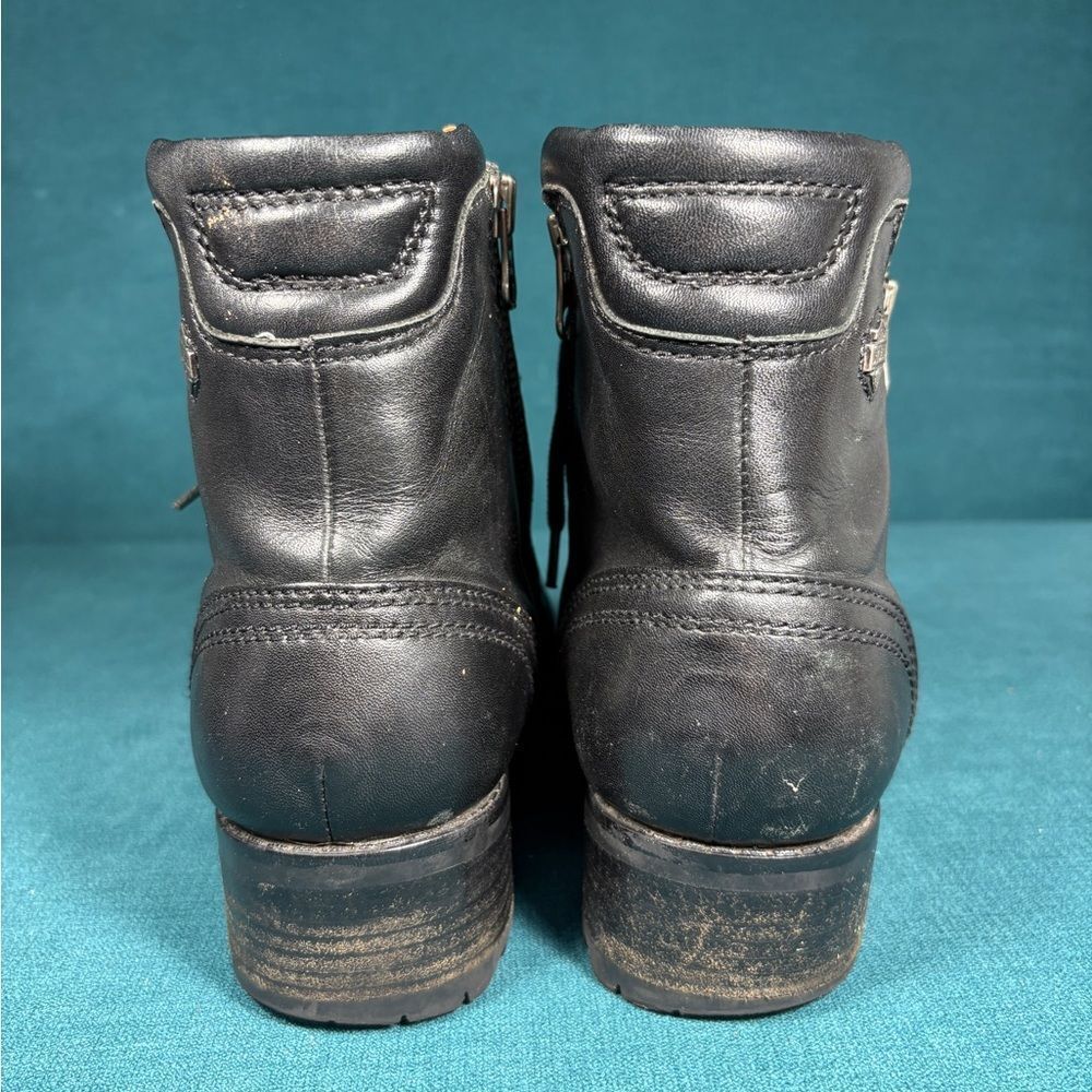Harley-Davidson Women’s Leather Motorcycle Boots Black Size 7.5 Side Zip Biker R - Picture 2 of 6